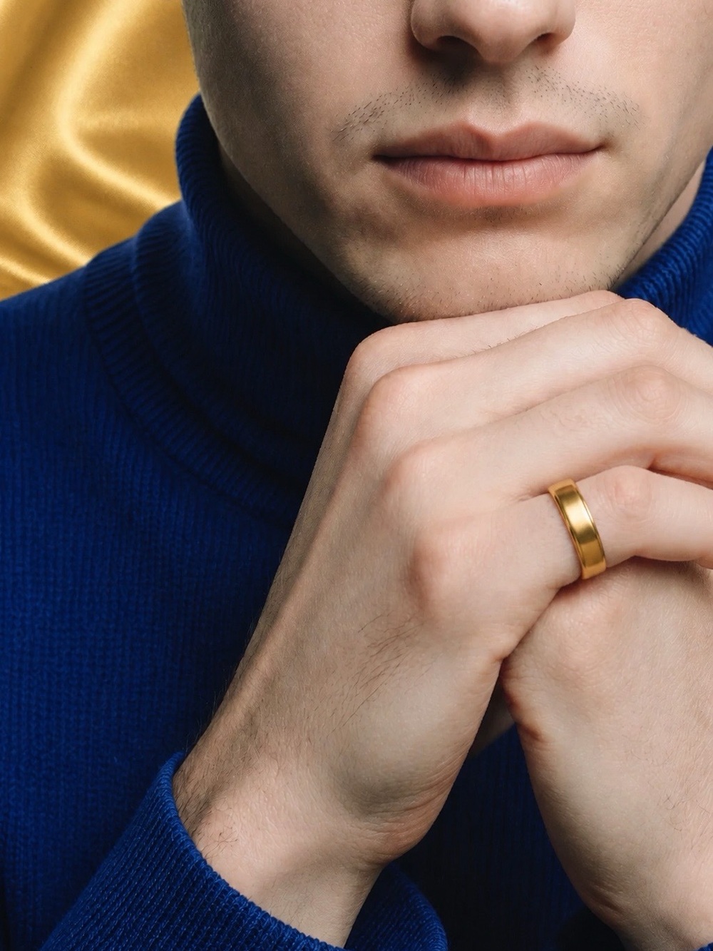DEAN DAVIDSON Men’s designer 22k Brushed Gold Signet Ring. BRAND NEW!  SIZE 5